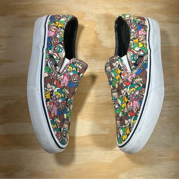 Vans Rare Multicolor Super Mario Slip-On Shoes Women’s Size 9 - Picture 3 of 9